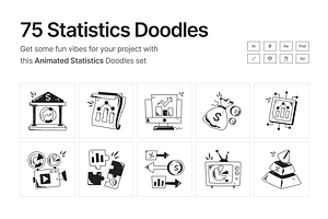 Animated Statistics Doodles, a Solid Icon by Prosymbols