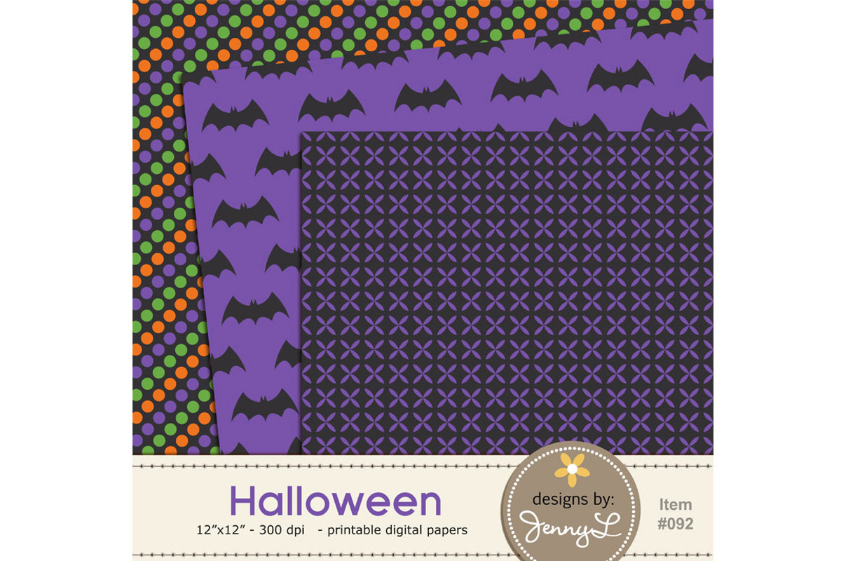 Halloween Digital Papers, a Pattern Graphic by JennyL Designs (Photo 5 of 5)