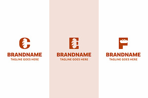 Letter C E F Bread Modern Logo Set, a Branding & Logo Template by Pray Art Design Studio