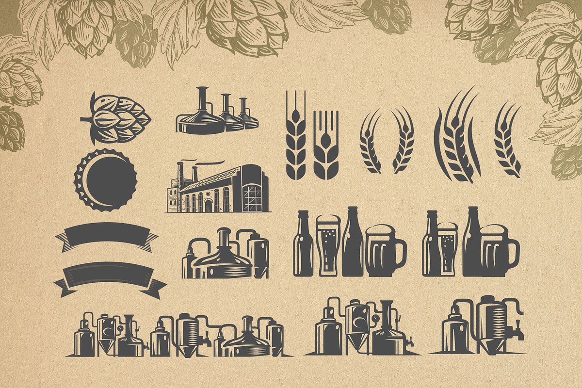 Vintage brewery. Alcohol production., a Food Illustration by bioraven (Photo 14 of 15)