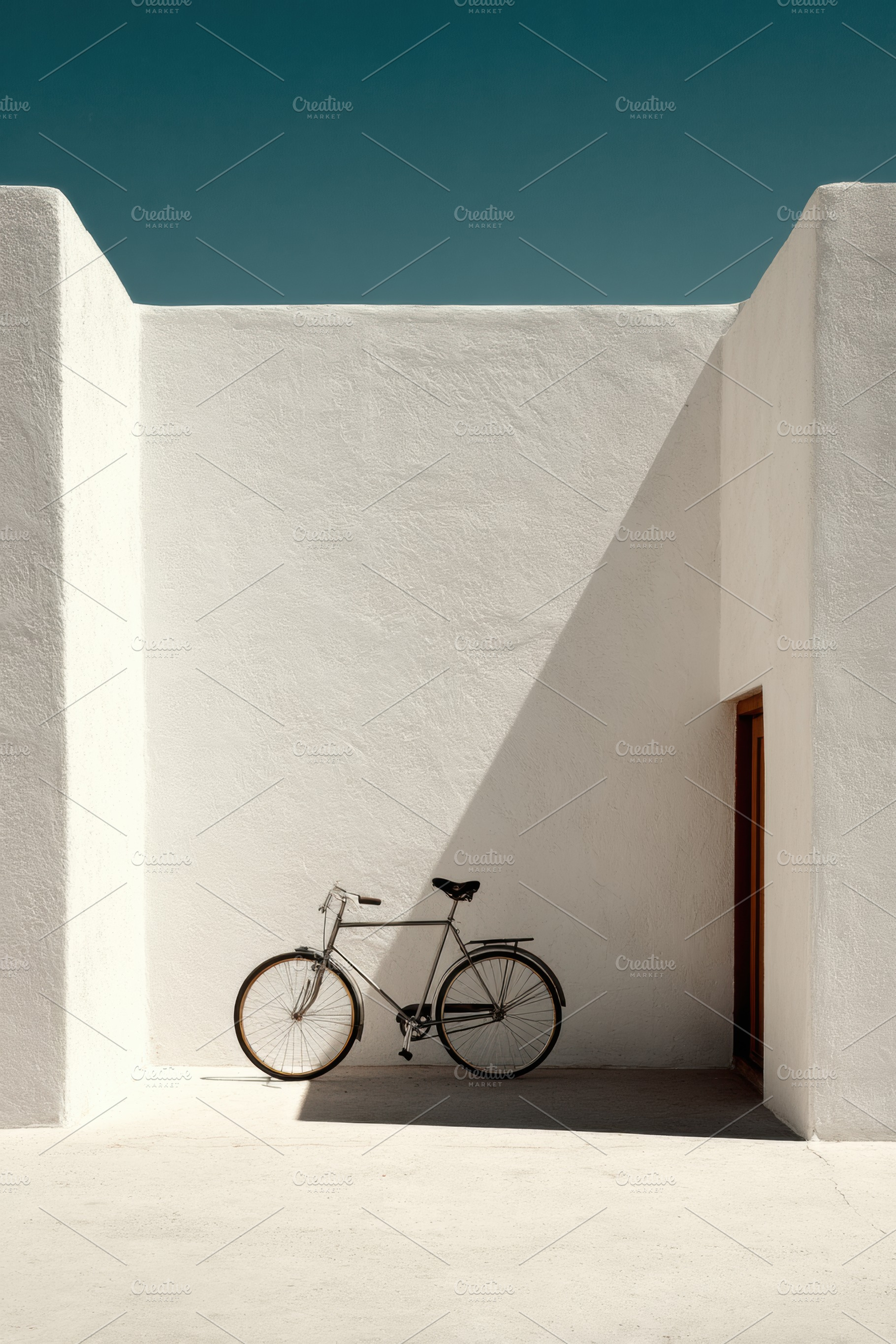 Old Bicycle Leaning Against Wall, an Architecture Photo by Virgo Studio