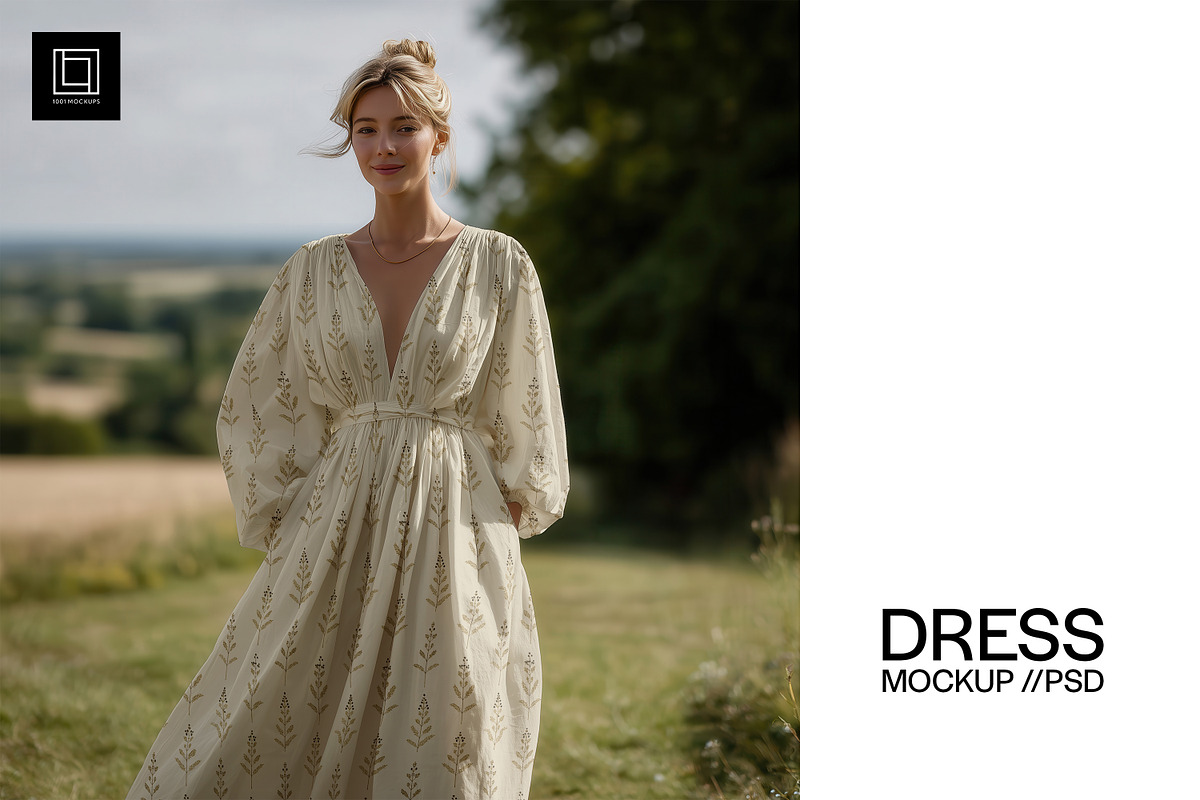 Long Sleeve Dress Mockup, an Apparel Mockup by 1001 mockups (Photo 1 of 10)