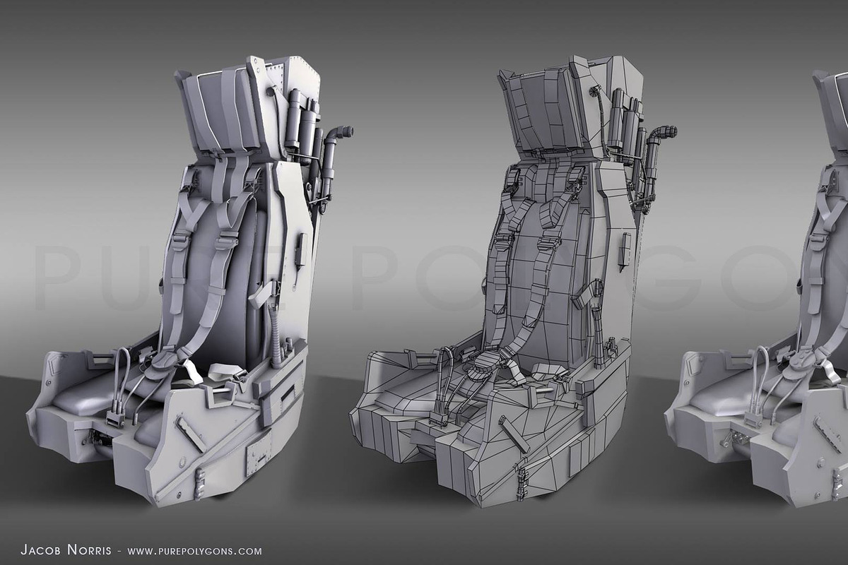 Game & Film - Ejection Seat, a Cars & Vehicle 3D Model by PurePolygons (Photo 3 of 3)