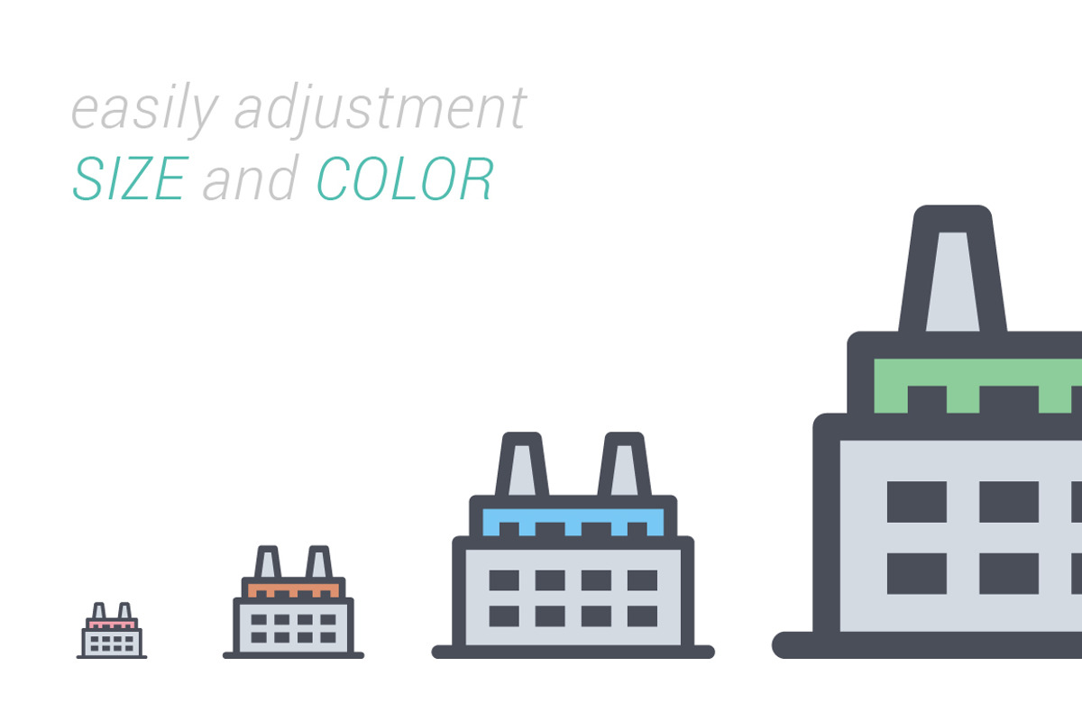 50 Home & Building Color Icon, an Outline Icon by WORAKAMON Design Studio (Photo 4 of 4)