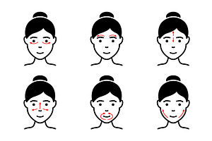 Technique of Facial Massage, a Person Illustration by Vector Creator