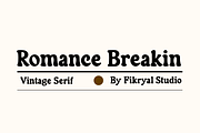 Romance Breakin Vintage Serif Font, a Serif Font by Fikryal Studio (Thumbnail 1 of 9)
