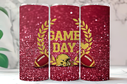 Red & Gold Glitter Football Tumbler, an Arts & Entertainment Photo by LamanAzalea (Thumbnail 1 of 2)