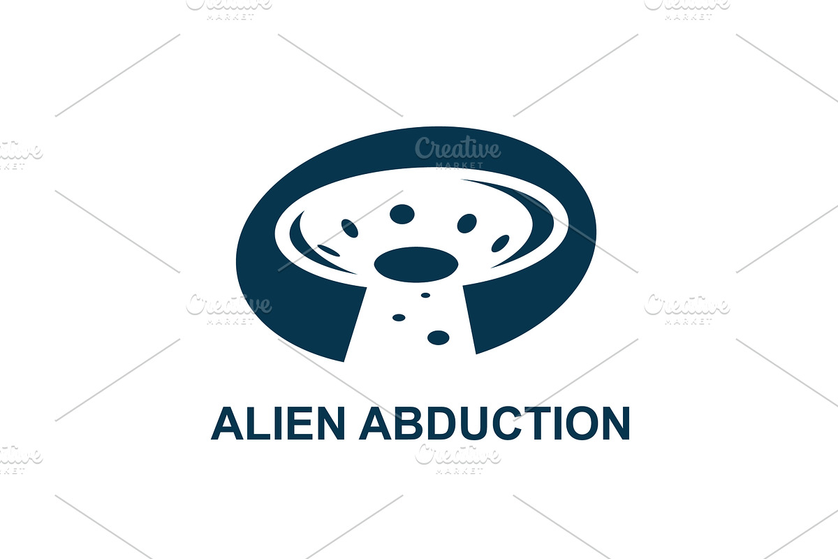 Alien spaceship with light beam, an Illustration by LogosDen