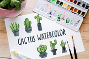 Watercolor cactus set, an Illustration by bosmoll (Thumbnail 2 of 7)