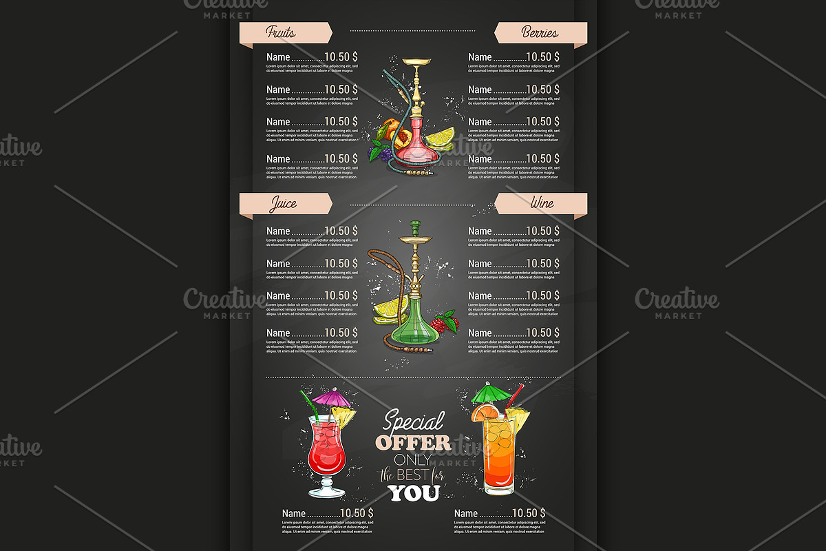 Vector color menu design, a Decorative Illustration by Netkoff