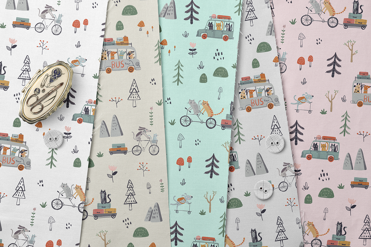 Cute Dogs and Cats Pattern, a Pattern Graphic by Lady Bruniere Design (Photo 7 of 9)