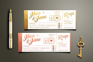 Elegant Wedding Invitation Ticket, an Invitation Template by Vynetta
