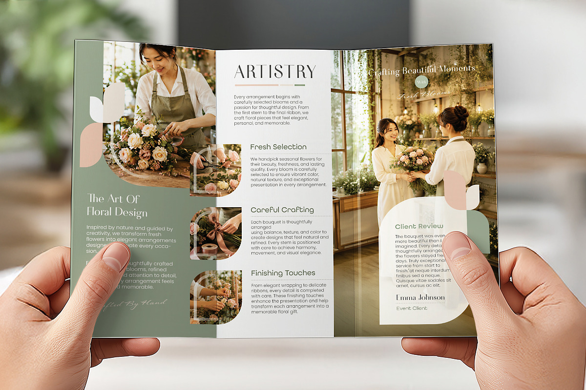 Flower Shop Trifold Brochure, a Brochure Template by WheelieMonkey (Photo 3 of 3)