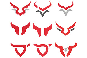 Bull Head vector Logo Pack, a Branding & Logo Template by Master Design