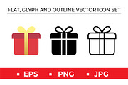 Gift Box Icons Set, an Outline Icon by Artonix (Thumbnail 1 of 2)