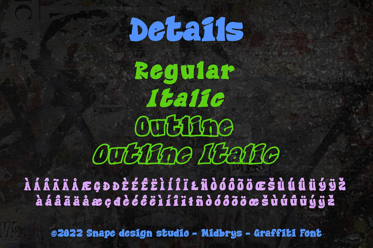 Midbrys - Graffiti Font, a Font by Snape Design Studio (Photo 3 of 5)