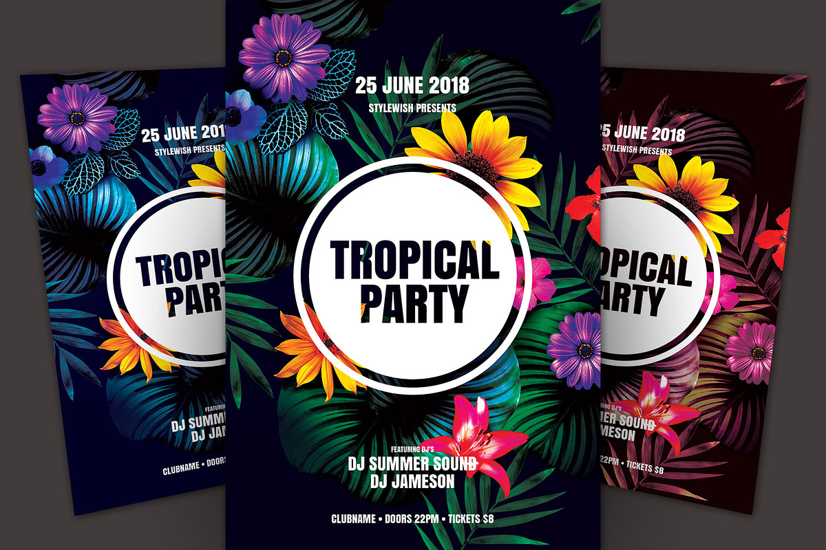 Tropical Party Flyer, a Flyer Template by styleWish
