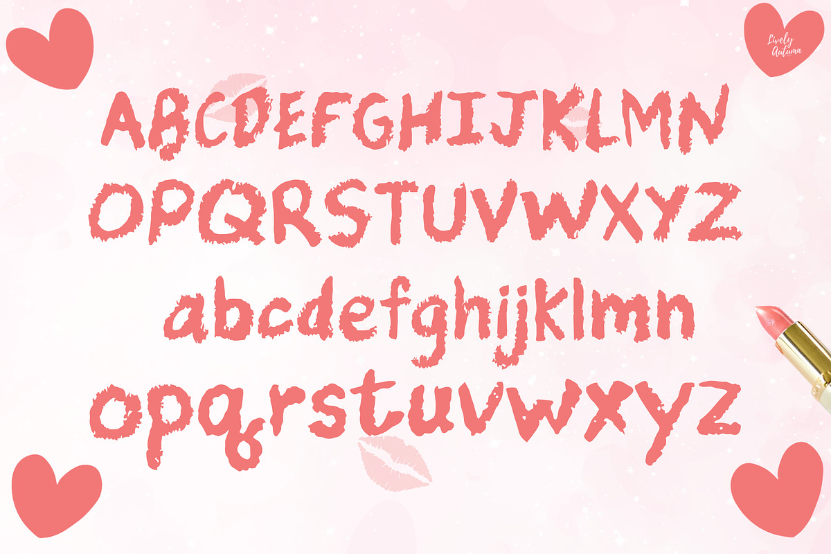 Lipstick | Handwriting font, a Handwritten Font by LivelyAutumn11.11 (Photo 2 of 5)