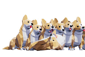 Low Poly Corgi Dog