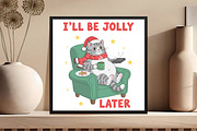 Funny Christmas Sarcastic Lazy Cat, an Illustration by Black Bird Studio (Thumbnail 3 of 4)