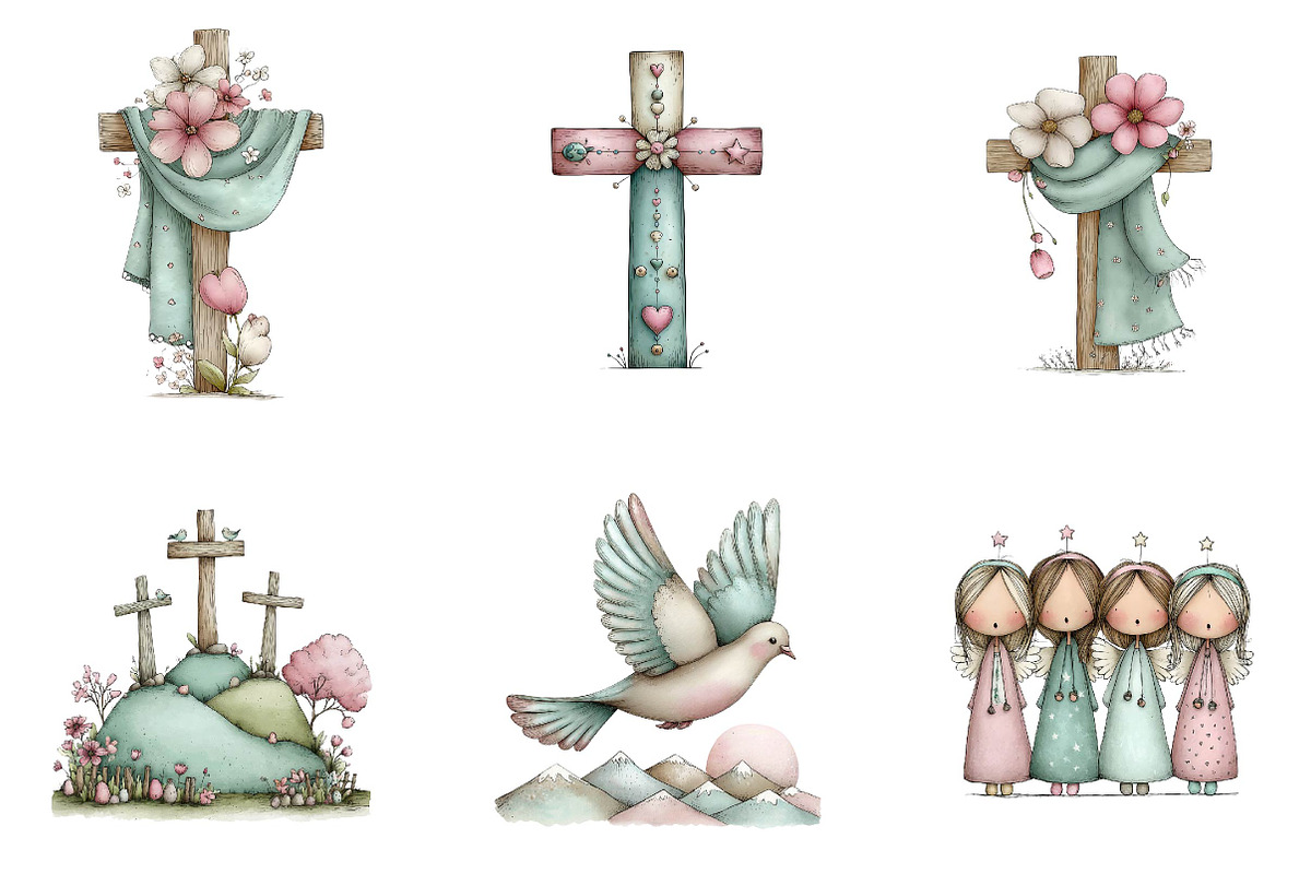 Christian Easter Clipart, an Illustration by CreationArt (Photo 3 of 7)