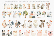 Farm Animals Watercolor Clipart Set, an Animal Illustration by Pati Paints (Thumbnail 2 of 5)