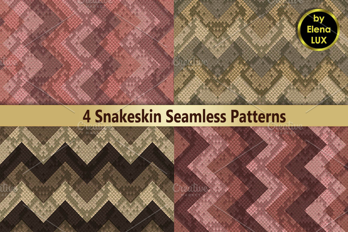 Snakeskin Seamless Patterns Set, a Pattern Graphic by Elena Lux