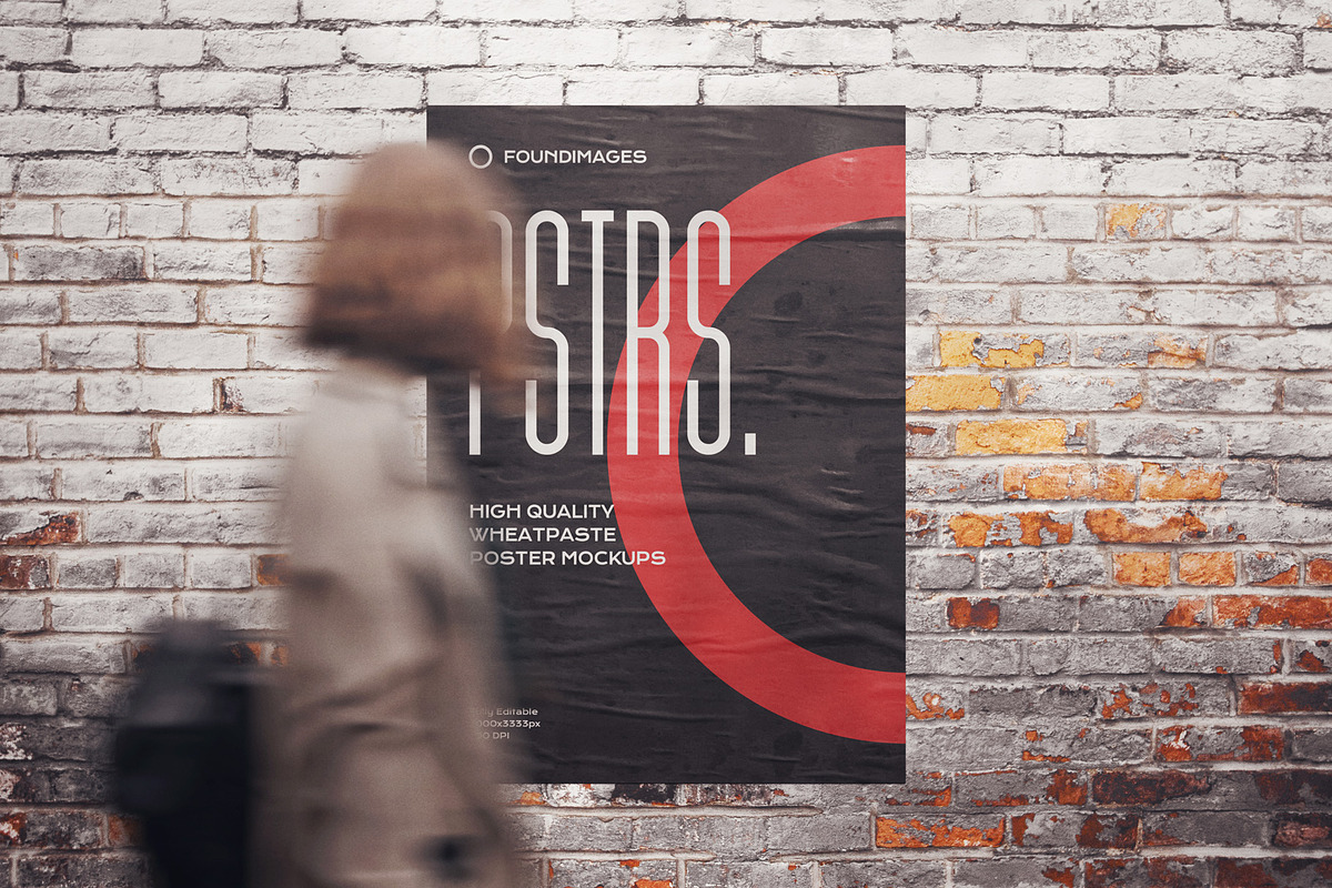 50 poster mockup bundle glued paper, an Advertising Mockup by FoundImages (Photo 47 of 55)