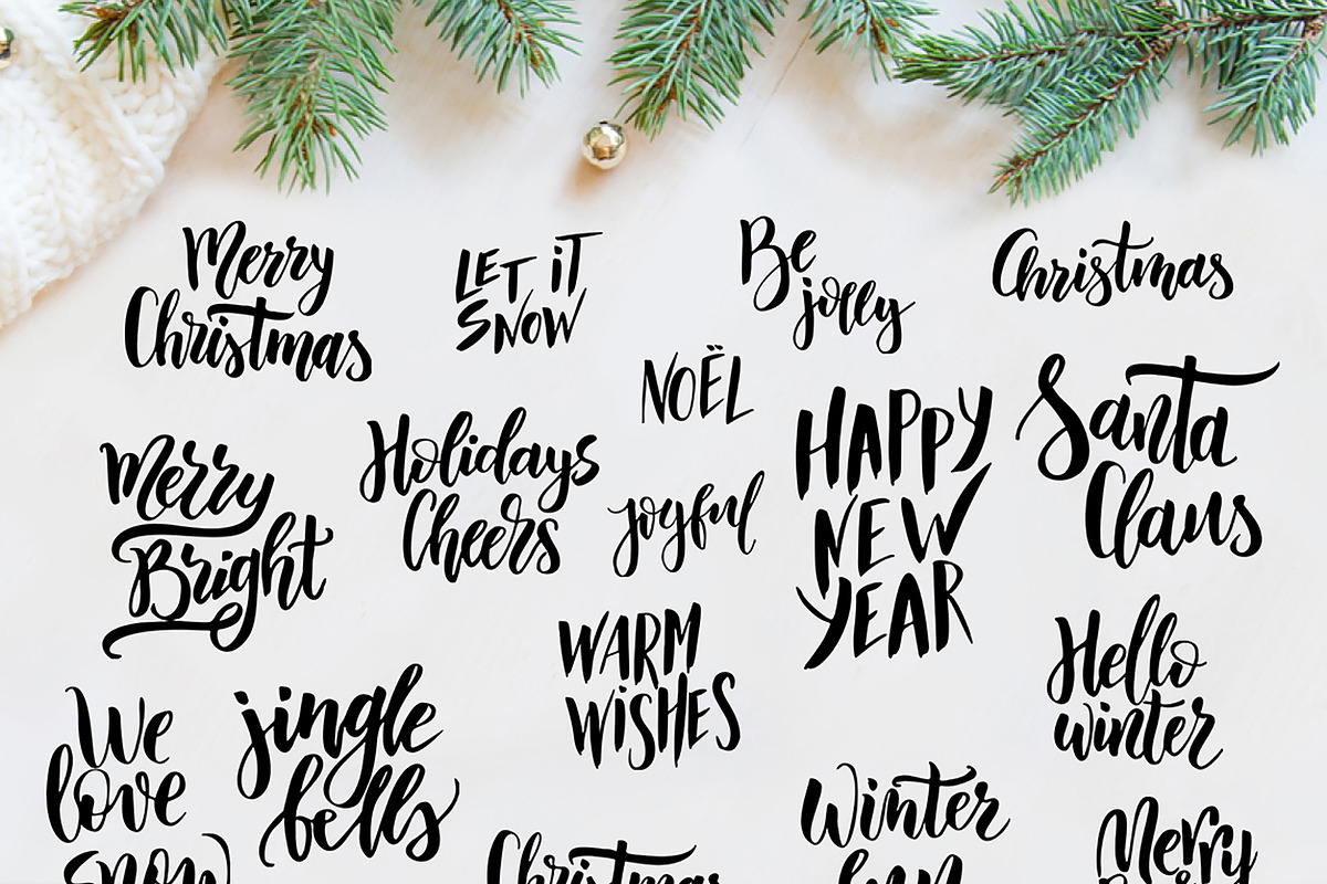 Winter Collection-Lettering+Clipart, a Decorative Illustration by Astarte_design (Photo 2 of 12)