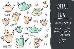 Vector set collection "Tea+Coffee"
