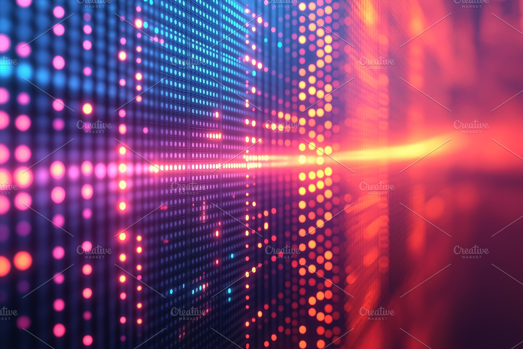 Vibrant abstract background featuring colorful dots and glowing lines, creating, a Background Photo by ImageMir