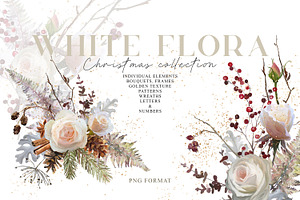 White Flora - Christmas clipart