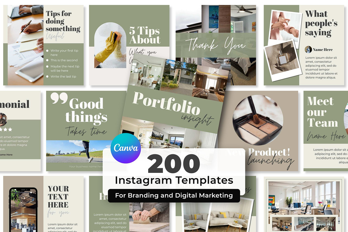 Light Green Instagram Template, a Social Media Template by Everyday Perfection (Photo 1 of 8)