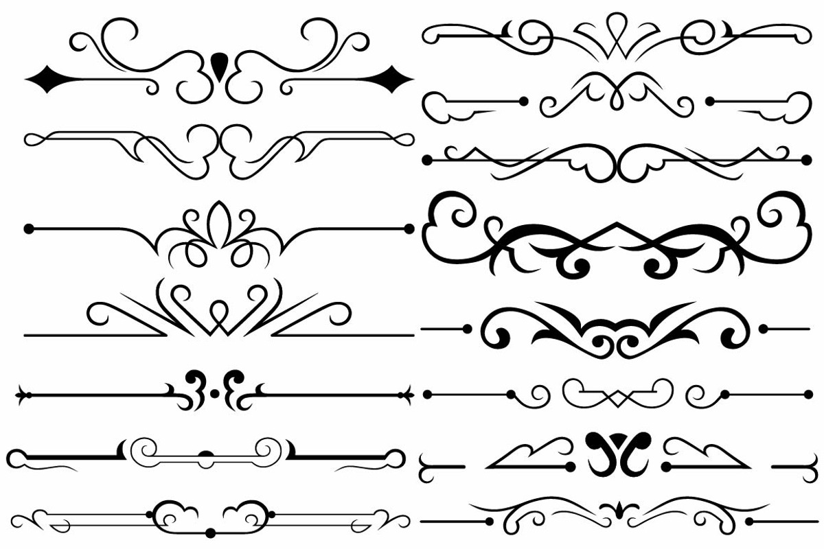 Vector set ornaments 39, a Pattern Graphic by LineworkStock
