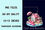 Pink Summer Home Sublimation Clipart, an Illustration by SVGArt (Thumbnail 7 of 8)