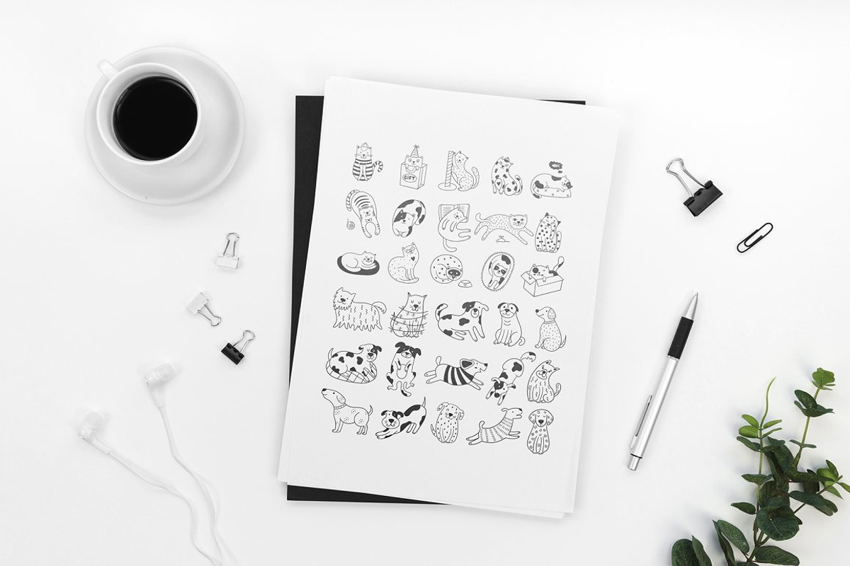 Cute cats and dogs!, an Animal Illustration by Alona Savchuk (Photo 6 of 12)