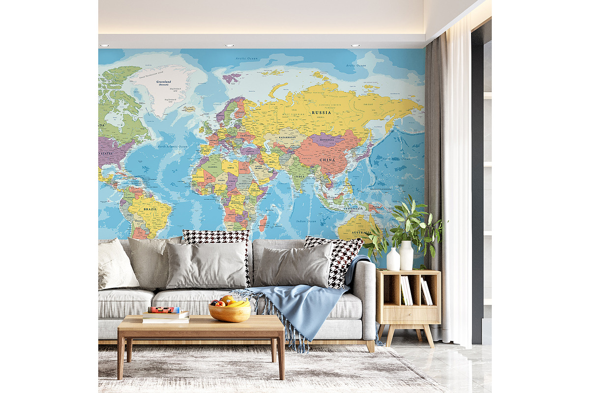 Vector World Map - Large&Detailed, a Decorative Illustration by PorcuPen Works (Photo 7 of 9)