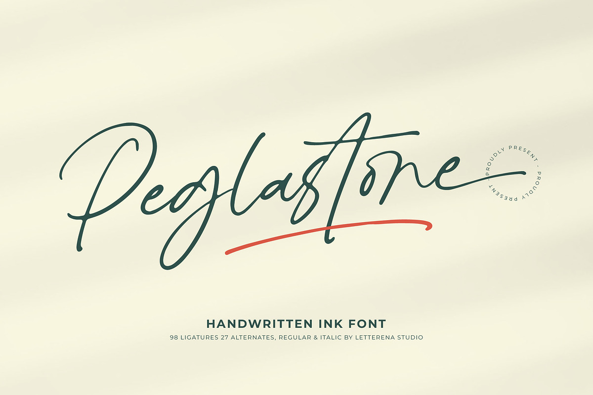 Peglastone Handwritten Ink Font, a Script Font by Letterena Studios Script (Photo 1 of 20)