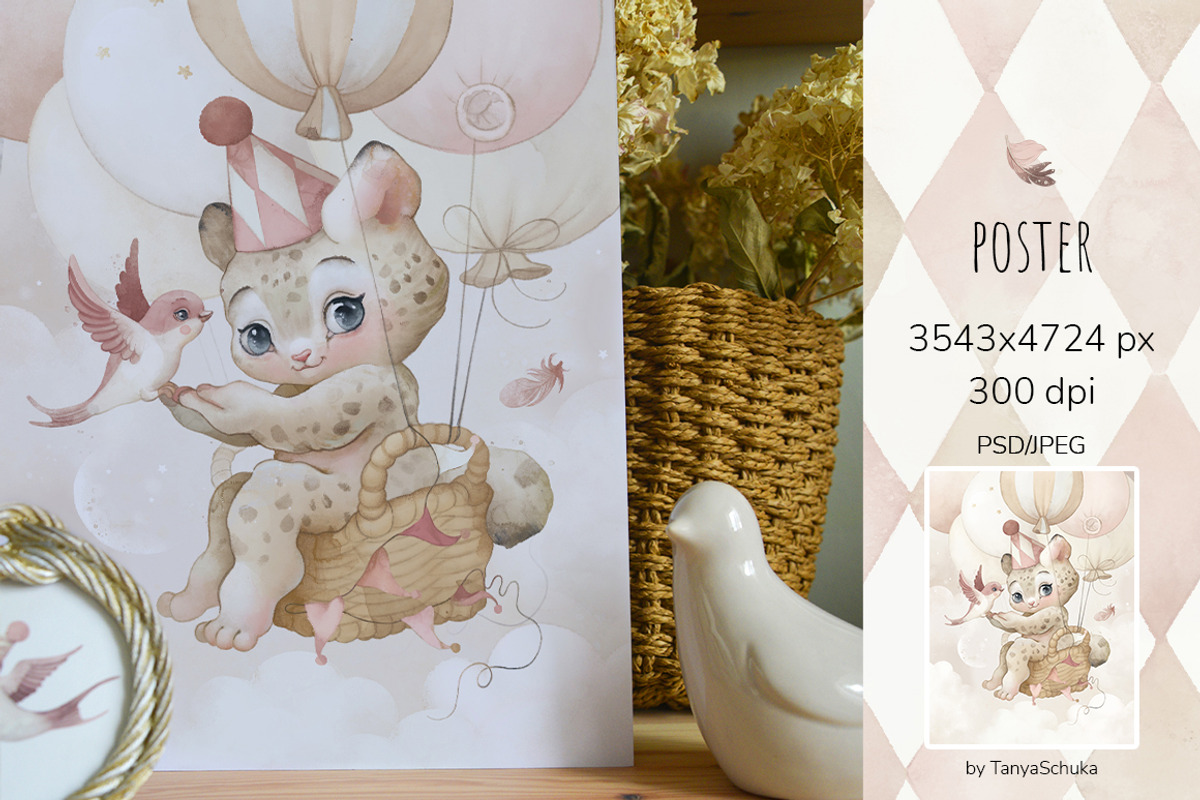 balloon Watercolor Graphics patterns, an Animal Illustration by TanyaSchuka (Photo 9 of 10)