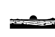 sunset horizon wall art design, an Illustration by Amazin_art (Thumbnail 4 of 31)