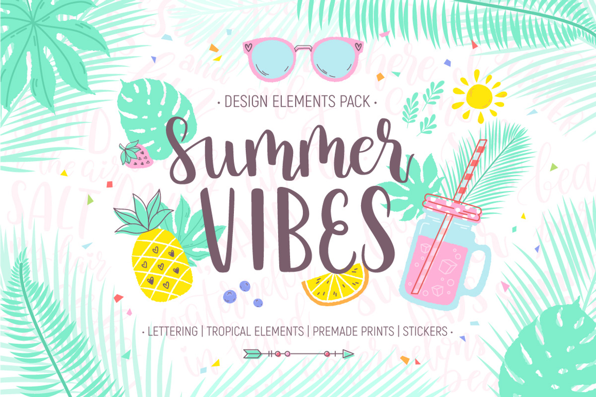 Summer Vibes Design Pack, a Decorative Illustration by Yuzach (Photo 1 of 13)