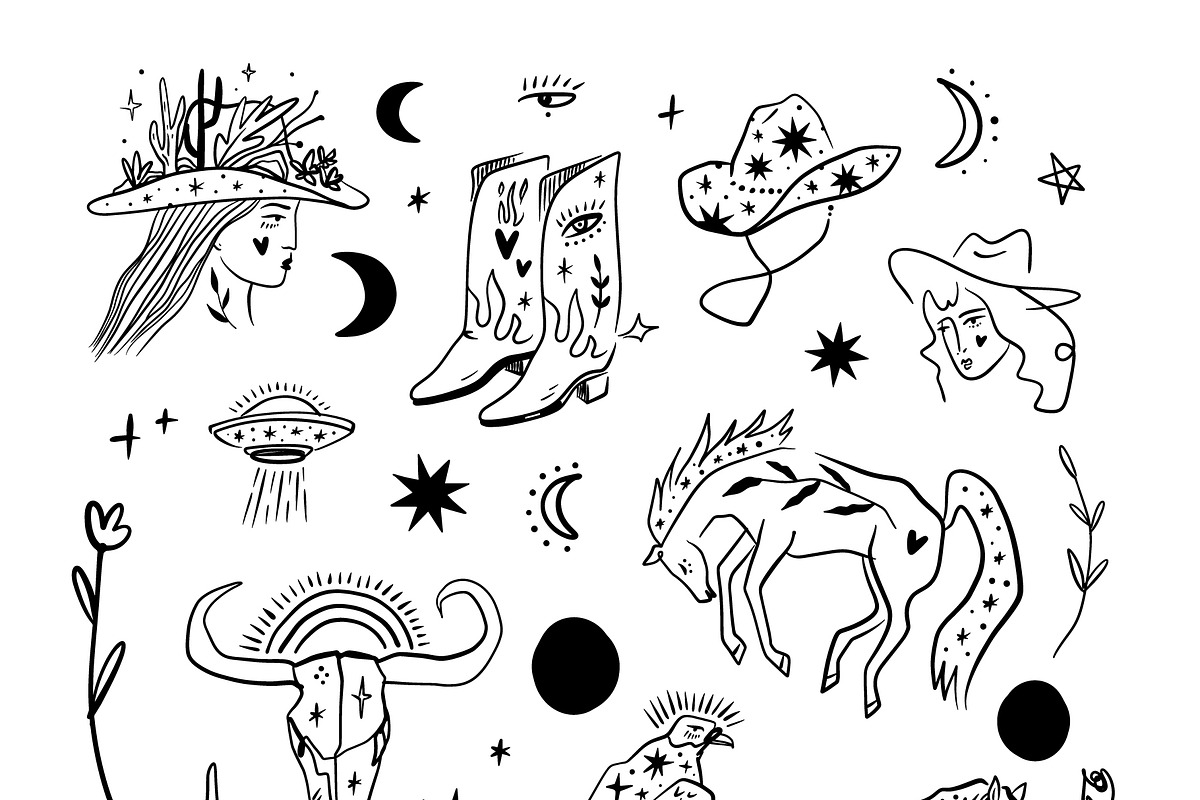 Space Cowgirl Bundle, an Animal Illustration by Annie Konst (Photo 3 of 14)