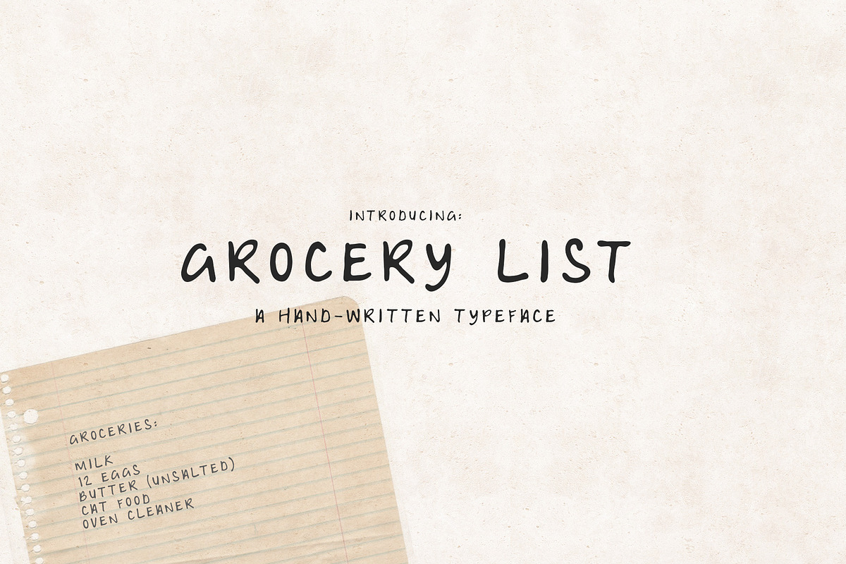 Grocery List: A Handwritten Font