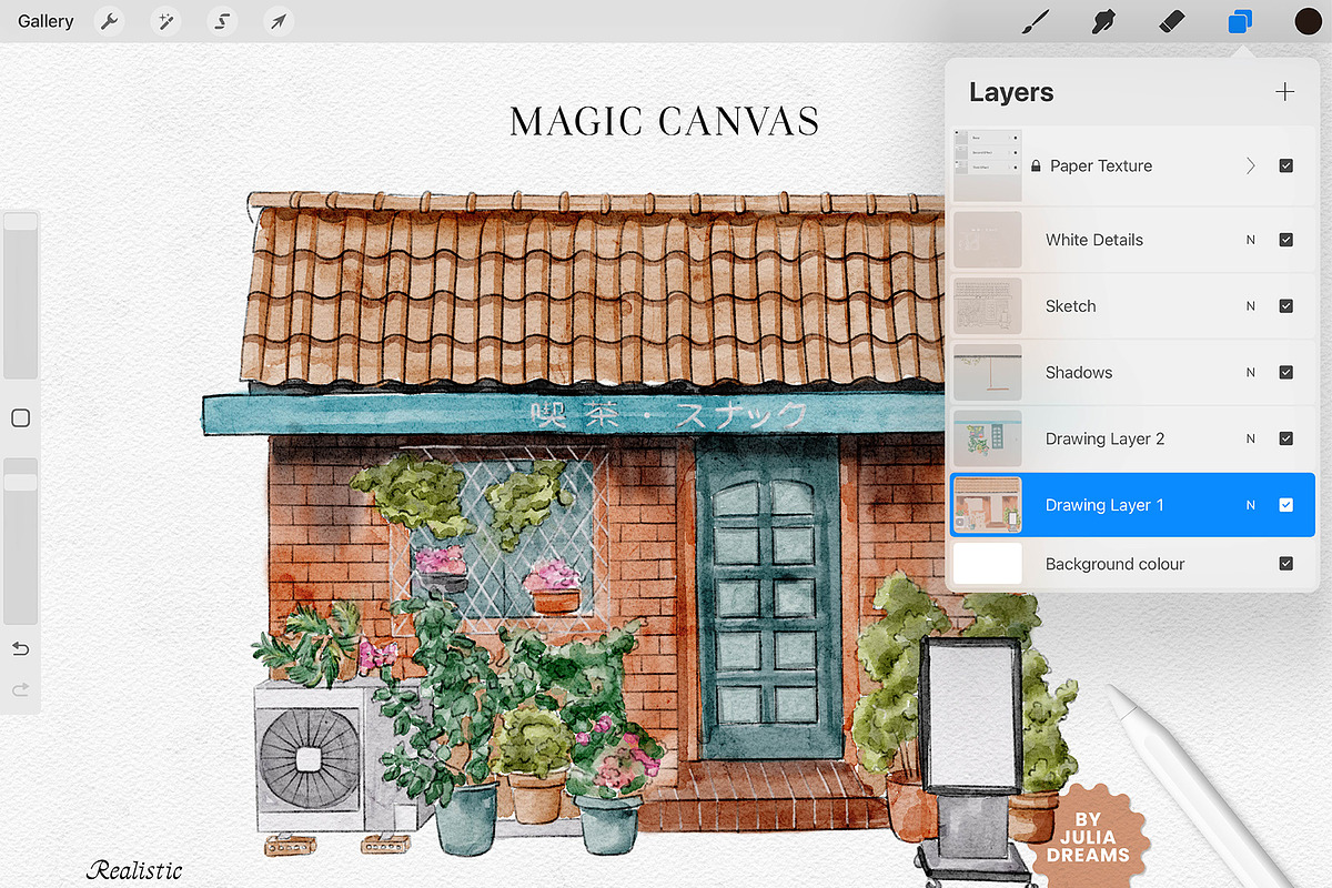 Real Watercolor Procreate Brushes, a Brush Add-On by Julia Dreams (Photo 3 of 11)