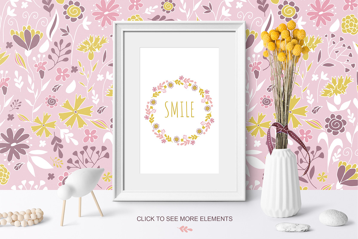 Vintage seamless floral patterns, a Pattern Graphic by Jermolina Mockups (Photo 5 of 8)