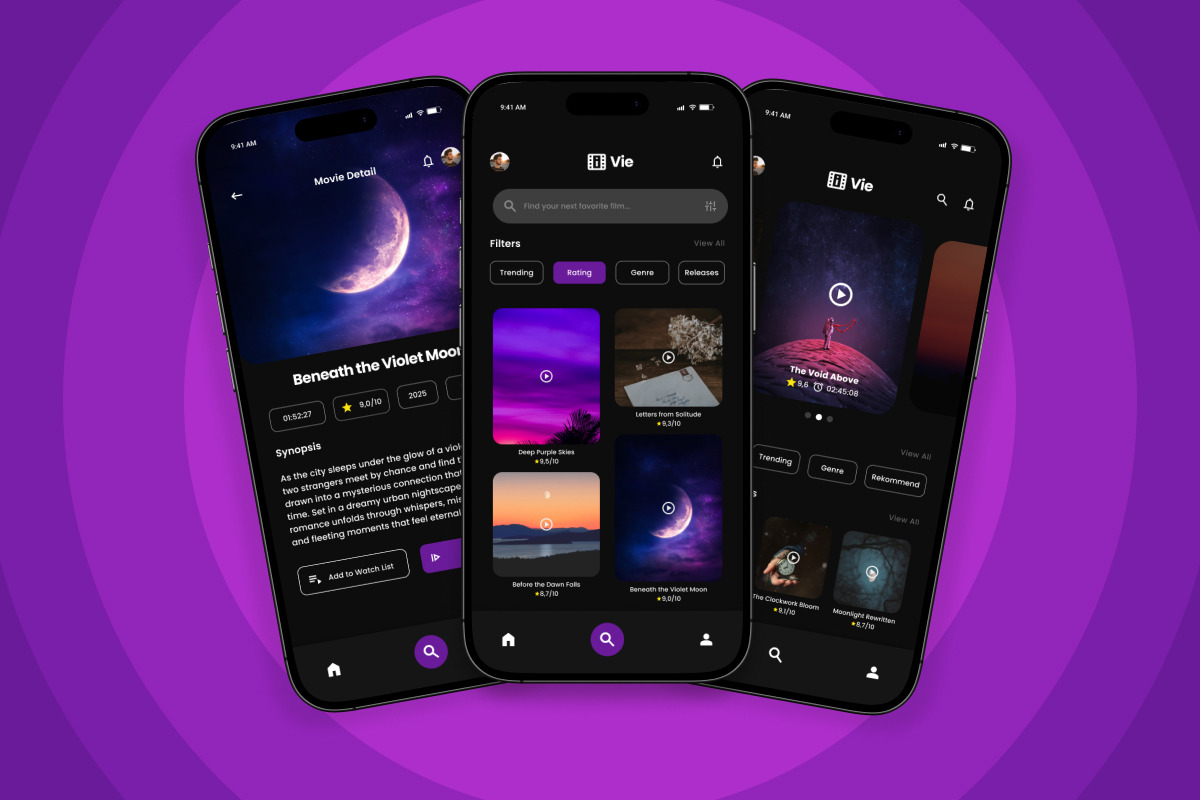 Vie – Movie App Design Template, an App Template by productype1 (Photo 4 of 5)