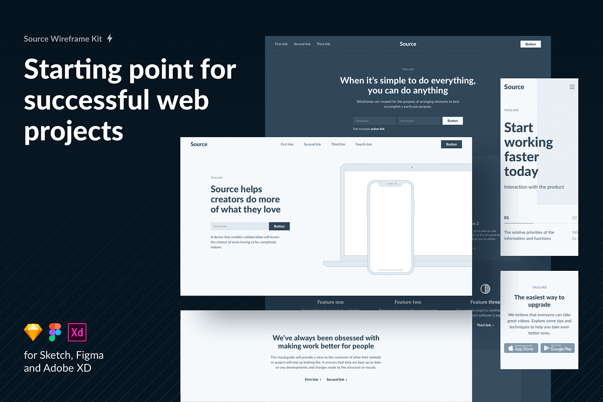Source Wireframe Kit, a Wireframe Template by Forpeople (Photo 1 of 5)