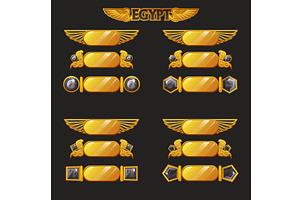 Egyptian game ui icon of border or, an Object Illustration by BabySofja