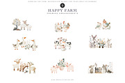 watercolor farm animal clipart set, an Animal Illustration by Pink Studio Art (Thumbnail 8 of 13)
