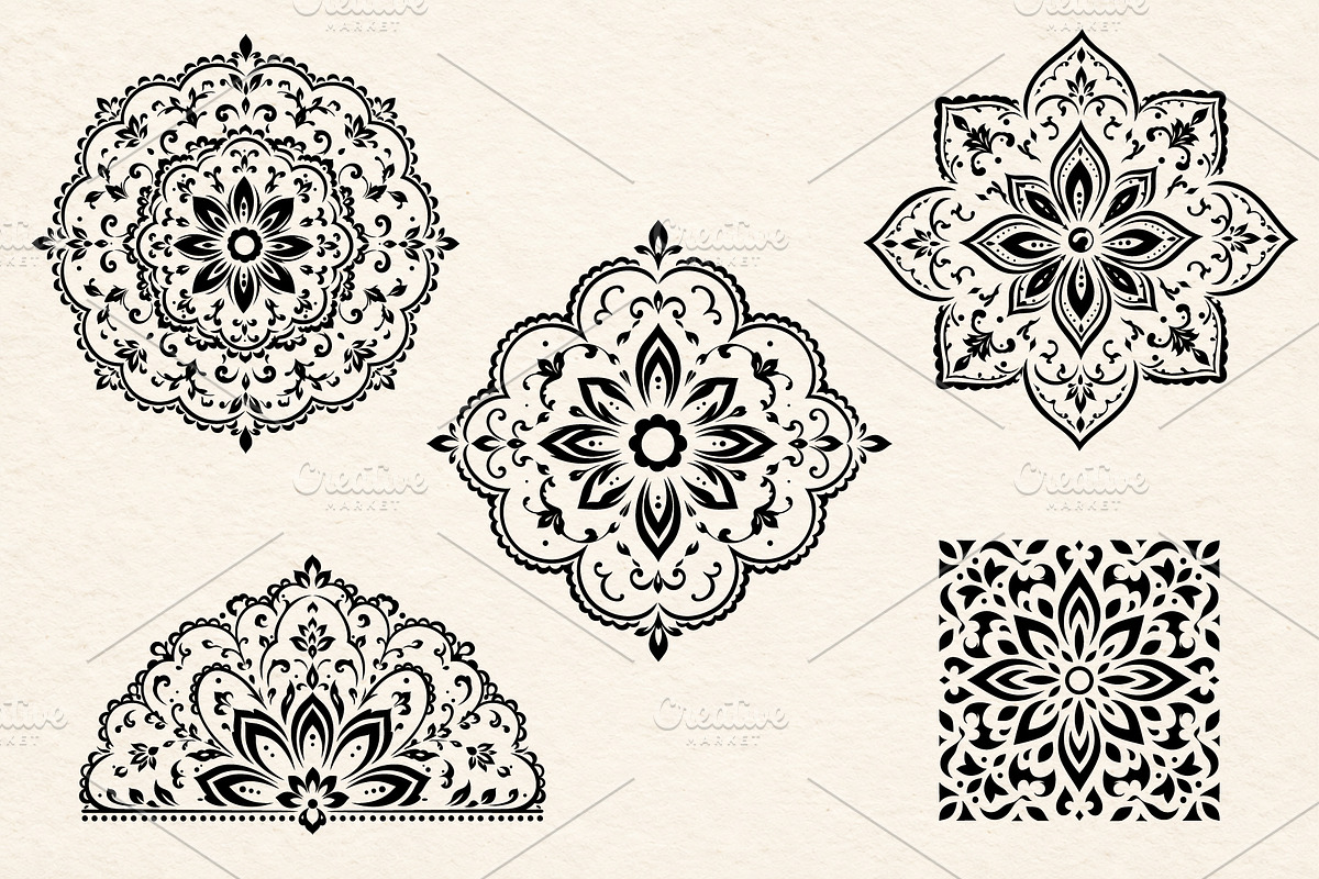 Floral Lace Frames & Ornament Bundle, an Object Graphic by Christine Krahl (Photo 12 of 24)